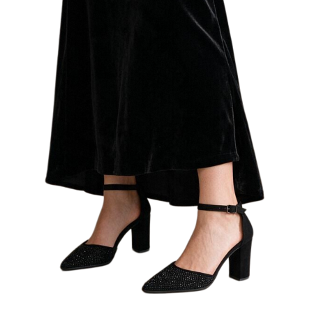 Damă - Pantofi eleganti cu toc 920-88negru
