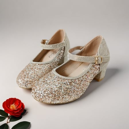 Pantofi de copii - Pantofi eleganti cu toc A2215auriu