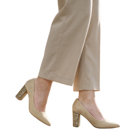 Încălțăminte damă - Pantofi eleganti cu toc A23-599bej
