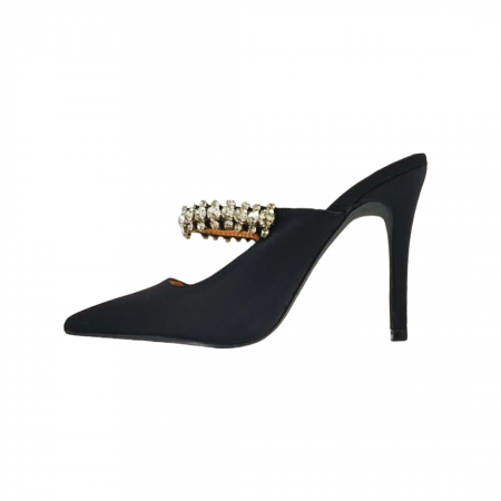 Pantofi cu toc - Saboti cu varf ascutit si toc stiletto 128negru