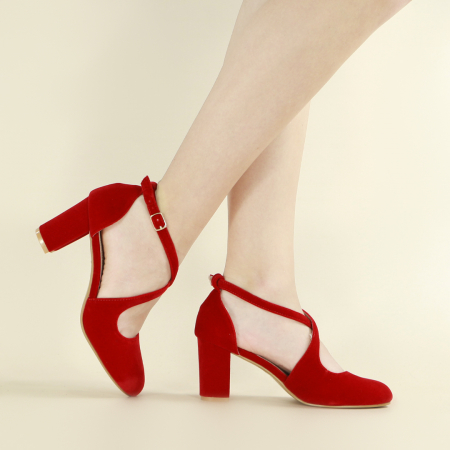Pantofi cu toc - Pantofi eleganti cu toc X22-1001rosu