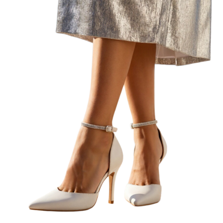 Damă - Pantofi eleganti cu toc L-53alb