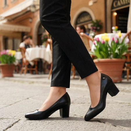 Pantofi cu toc - Pantofi eleganti cu toc C-122negru