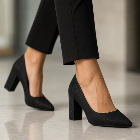 Damă - Pantofi eleganti cu toc 920-81BBnegru