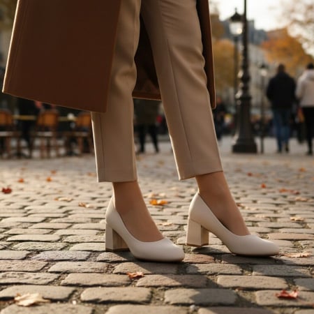 Pantofi cu toc - Pantofi eleganti cu toc C-155bej