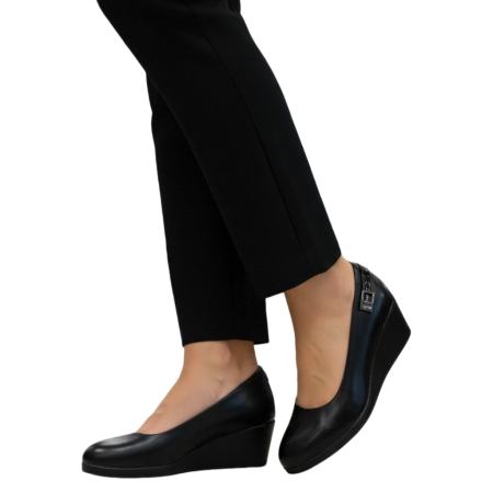 Pantofi cu toc - Pantofi cu platforma C-120negru