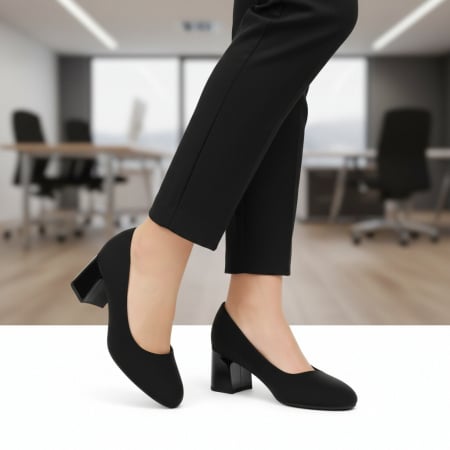 Pantofi cu toc - Pantofi eleganti cu toc C-155negru