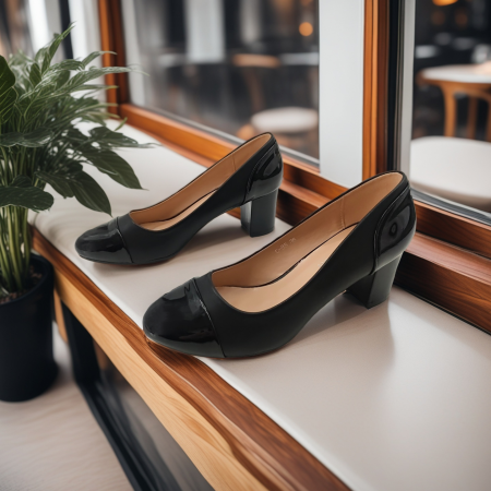 Pantofi eleganti cu toc C-95negru [7]