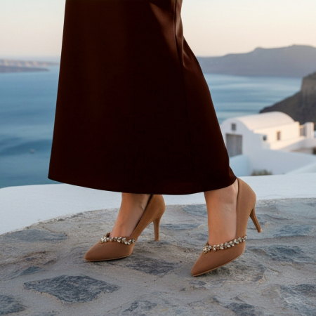 Damă - Pantofi eleganti cu toc FX-10maro