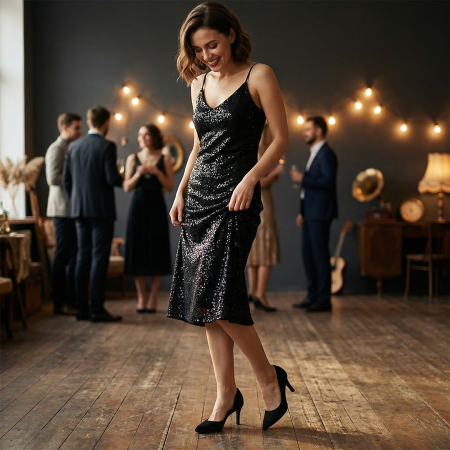 Pantofi eleganti cu toc FX-9negru [10]