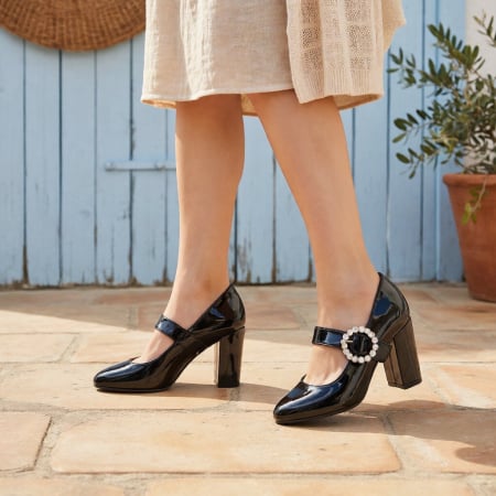 Damă - Pantofi eleganti cu toc FX-2negru