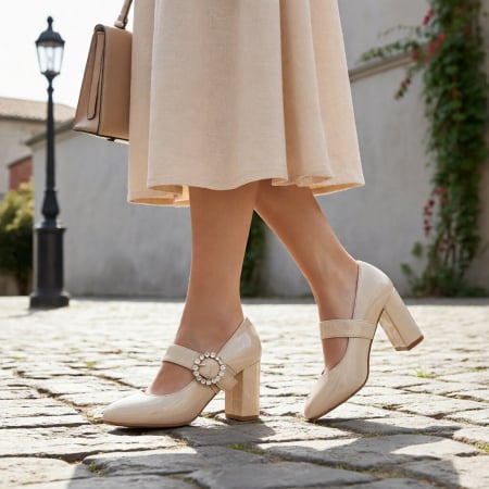 Pantofi cu toc - Pantofi eleganti cu toc FX-2bej