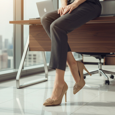 Damă - Pantofi eleganti cu toc FX-6bej