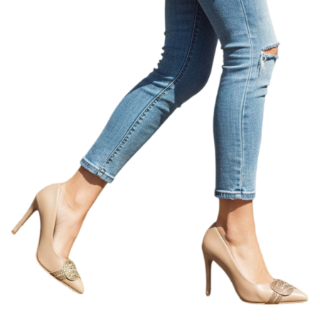 Damă - Pantofi eleganti cu toc FX-6bej