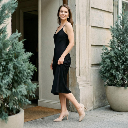 Damă - Pantofi eleganti cu toc FX-9bej