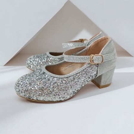 Pantofi de copii - Pantofi eleganti cu toc A2215argintiu