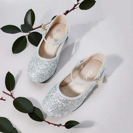 Pantofi de copii - Pantofi eleganti cu toc A2215argintiu