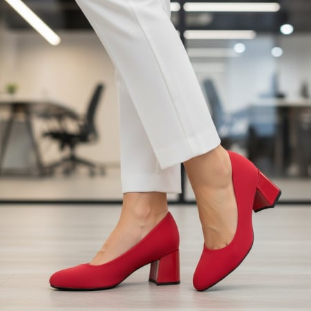 Pantofi cu toc - Pantofi eleganti cu toc C-155rosu