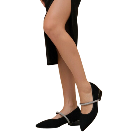 Pantofi cu toc - Pantofi eleganti cu toc jos C-151negru