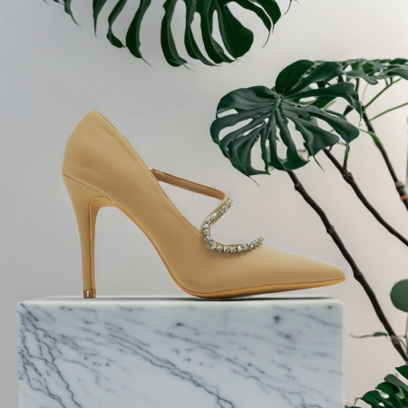 Pantofi cu toc - Pantofi eleganti cu toc stiletto 138bej