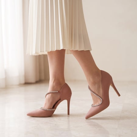 Încălțăminte damă - Pantofi eleganti cu toc stiletto 138roz