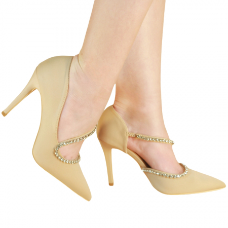 Pantofi cu toc - Pantofi eleganti cu toc stiletto 138bej