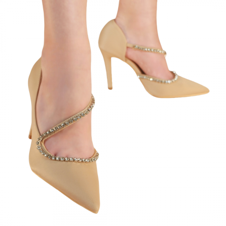 Pantofi eleganti cu toc stiletto 138bej [6]