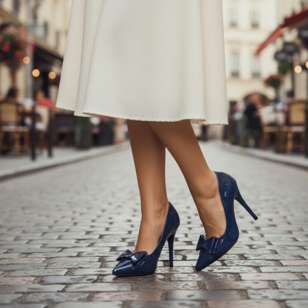 ÎNCĂLȚĂMINTE DAMĂ 39.99 - Pantofi eleganti cu toc stiletto 55131bleumarin