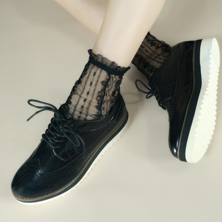 Pantofi casual de damă - Pantofi office stil Oxford 52180negru