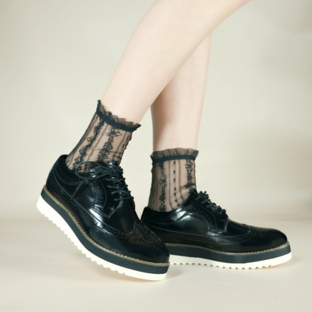 Pantofi casual de damă - Pantofi office stil Oxford 52180negru