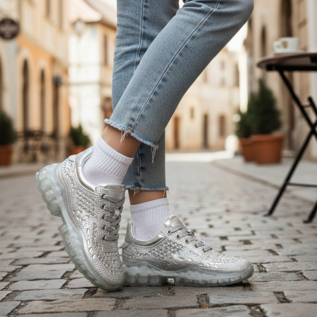 Pantofi sport de damă - Pantofi sport B26argintiu