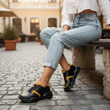 ÎNCĂLȚĂMINTE DAMĂ 39.99 - Pantofi sport BG-328galben