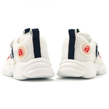 Pantofi sport de copii - Pantofi sport cu plasa NC106alb