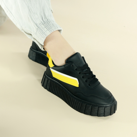 Pantofi sport de damă - Pantofi sport MU-16negru/galben