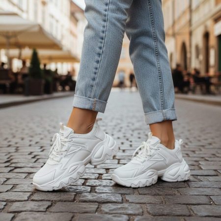 Pantofi sport de damă - Pantofi sport W33-3alb