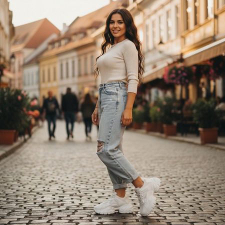 Pantofi sport de damă - Pantofi sport W33-3alb