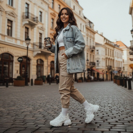 Pantofi sport de damă - Pantofi sport W33-3alb