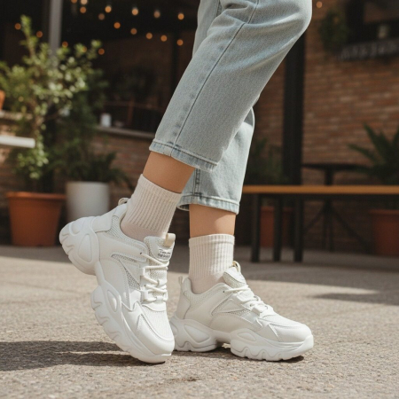 Pantofi sport de damă - Pantofi sport W33-3alb