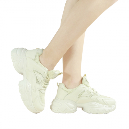 Pantofi sport de damă - Pantofi sport W33-3bej