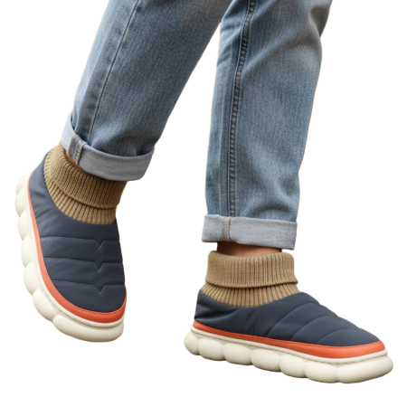 Papuci de casă - Papuci captusiti din bumbac 43079B-54gri