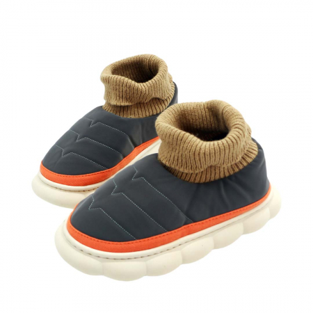 Papuci de casă - Papuci captusiti din bumbac 43079B-54gri