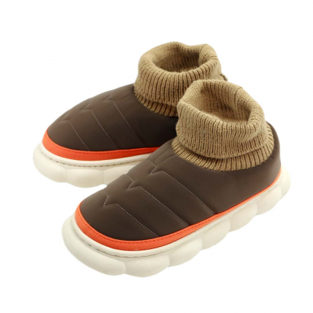 Papuci de casă - Papuci captusiti din bumbac 43079B-54maro