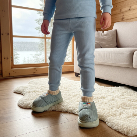 Papuci de casă - Papuci captusiti din bumbac 43079B-85verde