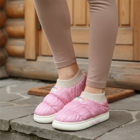 Papuci de casă - Papuci captusiti din bumbac 43079D-58roz