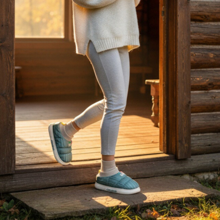 Papuci de casă - Papuci captusiti din bumbac 43079D-58verde