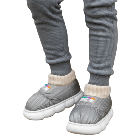 Papuci de casă - Papuci captusiti din bumbac 43079D-85gri