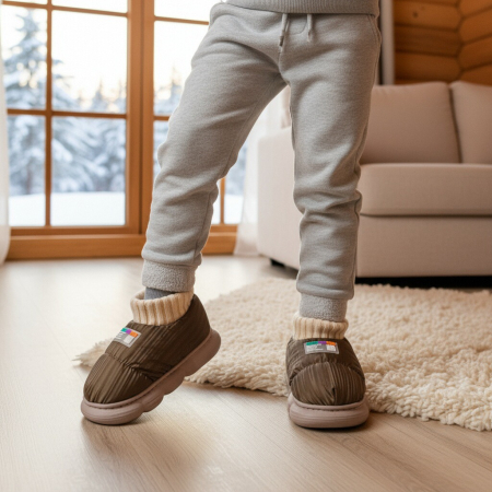 Papuci captusiti din bumbac 43079D-85maro [6]