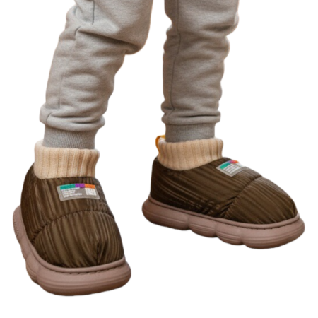 Papuci de casă - Papuci captusiti din bumbac 43079D-85maro