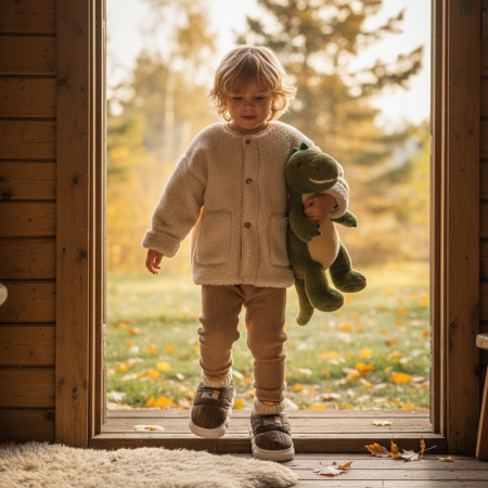 Papuci de casă - Papuci captusiti din bumbac 43079D-85maro