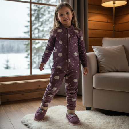 Papuci de casă - Papuci captusiti din bumbac 43079D-85mov